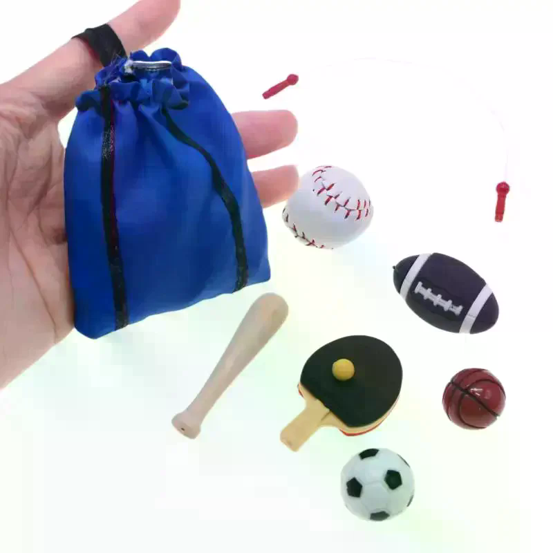 Sports Equipment Kit - 1/12 ドールハウスシミュレーションミニスポーツ用品キット人形バスケットボールサッカーラグビー縄跳び用品スポーツシーン装飾おもちゃ