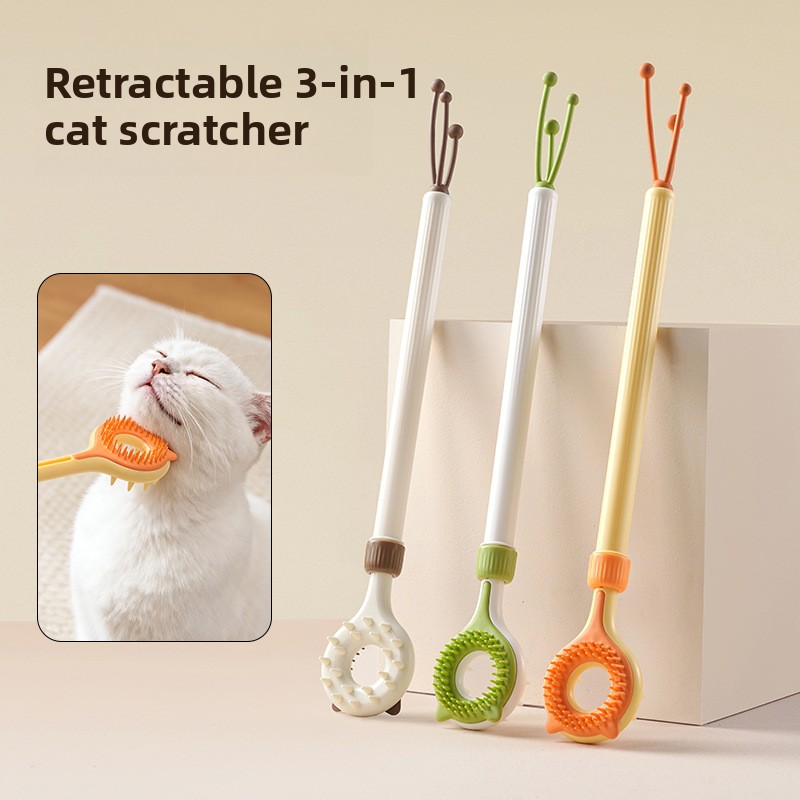伸縮式ペットスクラッチスティック 2-in-1 猫用マッサー - Lacrosse Stick Head のレビューと価格